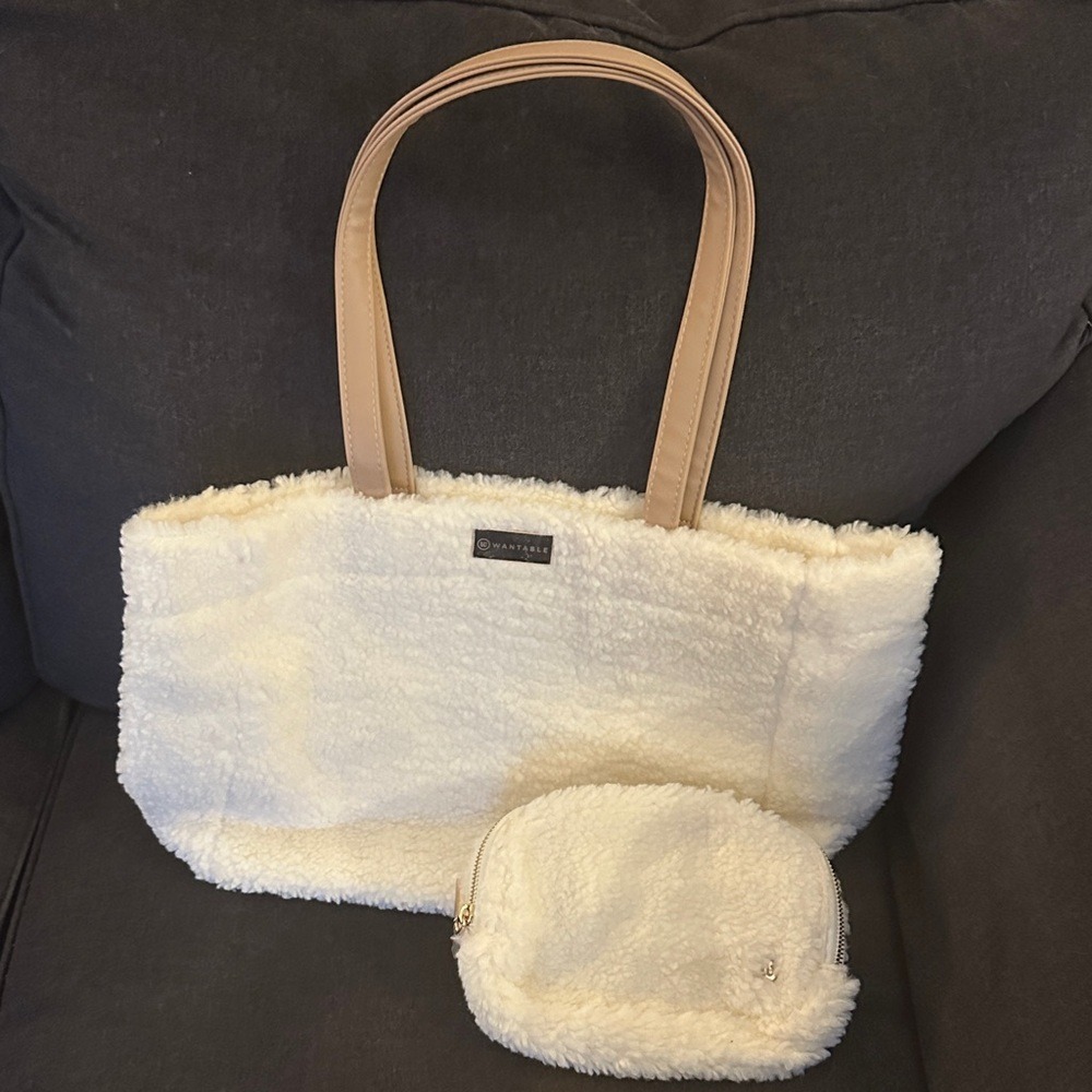 Chic Cream Tote and Pouch Set "Wantable" Bundle